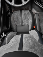 Чехлы Люкс DAF XF 106 (экокожа, черный цвет, серая вставка)