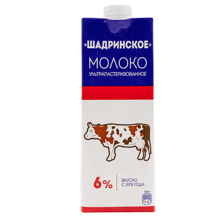 Молоко Шадринское 6% 950 мл т/п