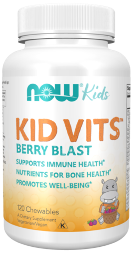 NOW Foods, Мультивитамины для детей, Kid Vits Berry Blast, 120 жевательных таблеток