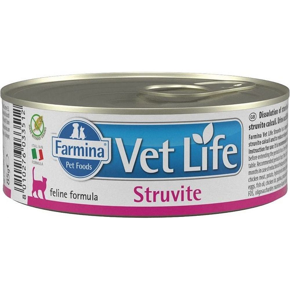 Влажный диетический корм Farmina Vet Life Cat Struvite для кошек при струвитах 85г Влажный диетический корм Farmina Vet Life Cat Struvite для кошек при струвитах 85г