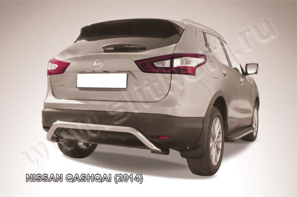 Защита заднего бампера (нержавейка) Nissan Qashqai (2013-2019) d57 скоба