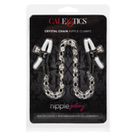 Зажимы на соски с серебристой цепочкой и кристаллами Crystal Chain Nipple Clamps (Цвет: серебристый)