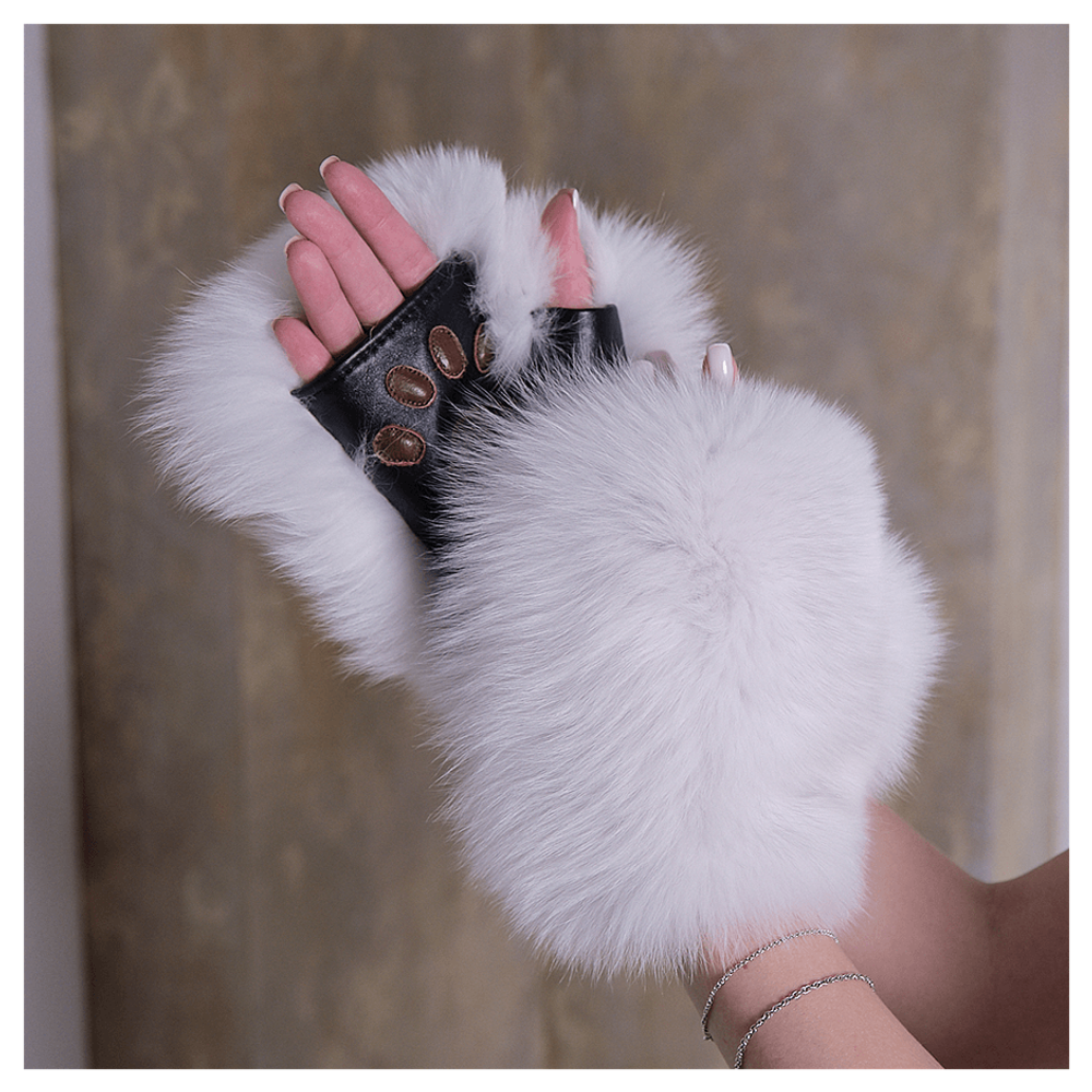 Митенки из меха «Полярная лисичка»