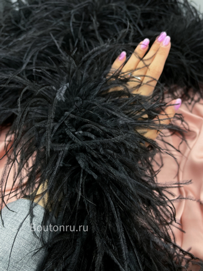 Боа страус 6 нитей черное