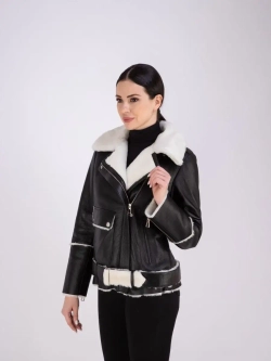 Дубленка зимняя натуральная укороченная