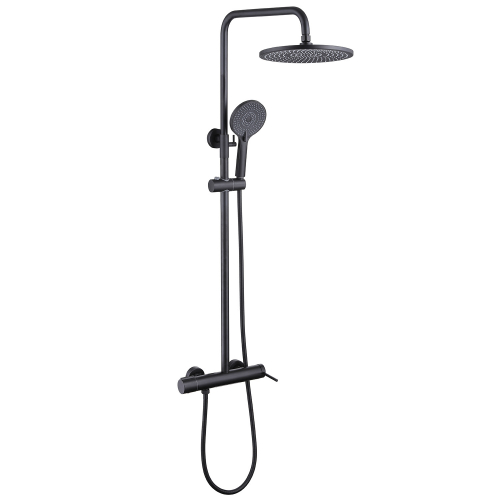 Душевая стойка ABBER Emotion AF8816BL с изливом, черный матовый