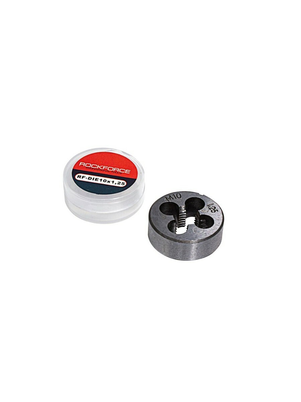 Плашка M10x1.25-?30мм, в пластиковом футляре RockForce##Rock FORCE RF-DIE10x1,25