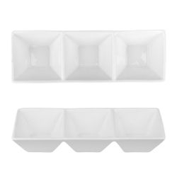 Менажница 23,5*8 см h4,6 см 3 отделения белая фарфор NEW P.L. Proff Cuisine [3]