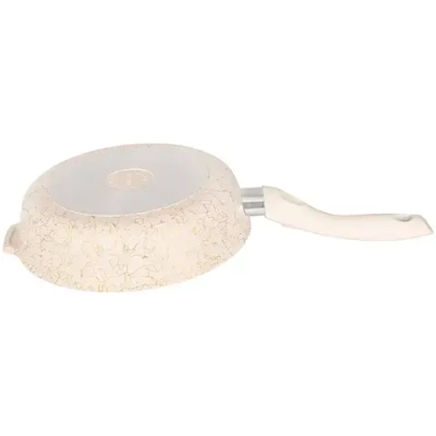 Сковорода глубокая 22см с ручкой «Грация» (белый/золото) сгбз220а