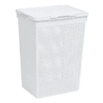 Корзина для белья Лофт с крышкой 60л (белый)