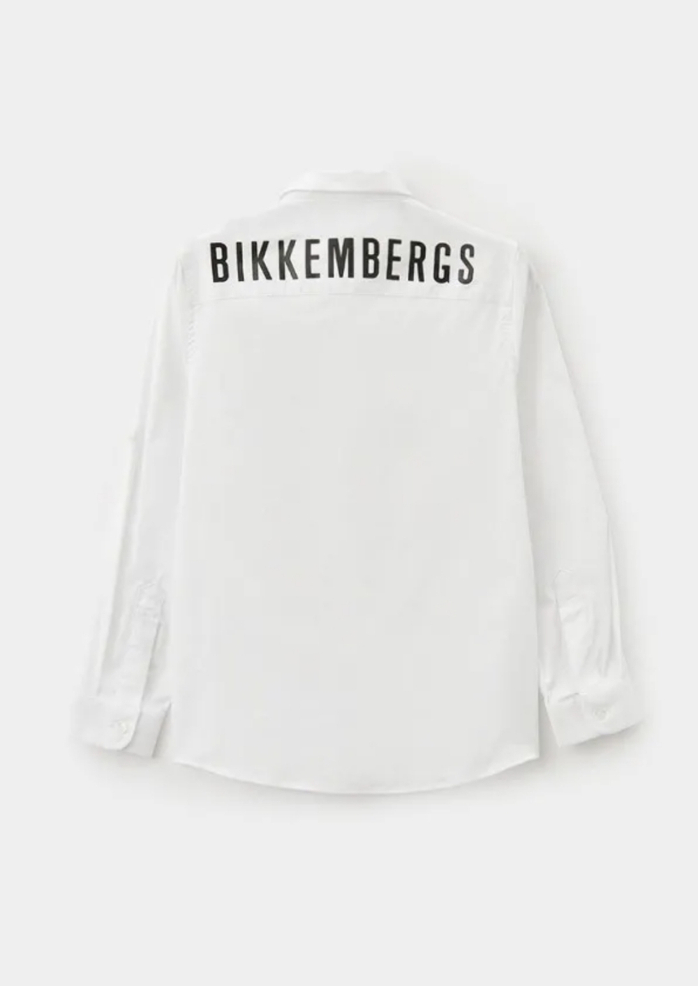 Рубашка с длинным рукавом BIKKEMBERGS Белый/Термопринт: черный футболист/Спинка: кокетка: термопринт: черный логотип Мальчик
