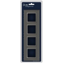 Рамка для розеток и выключателей ЭРА Elegance 14-5104-16 на 4 поста, стекло, титан