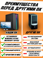 Системный блок (Intel Core i5, ОЗУ-16 Gb, SSD 240 Gb, Intel HD Graphics 2000, Windows 10 Pro), 350х170х290, черный)
