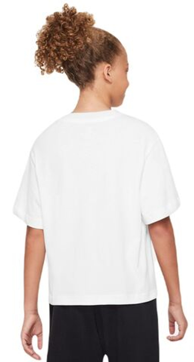 Футболка для девочки теннисная Nike Kids Sportswear Essential Boxy T-Shirt - white/black