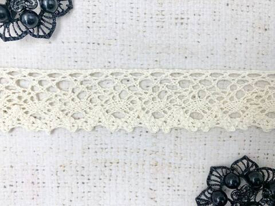 Кружево хлопковое/Тесьма вязаная, ш. 3 см, суровый