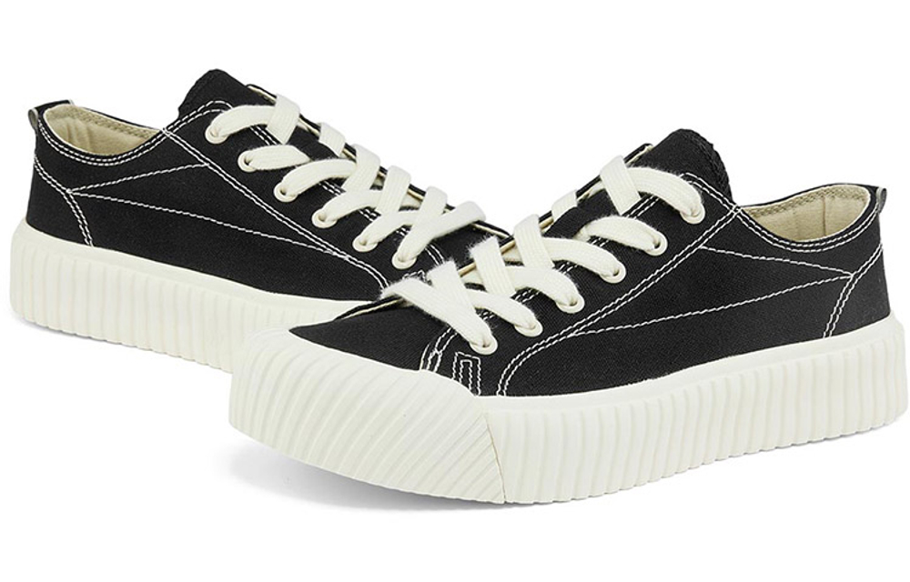 Kappa Classic And Versatile Wear resistant And Lightweight Low top Canvas Shoes Unisex Black