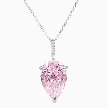 Серебряный кулон с розовой подвеской (Fancy Pink)