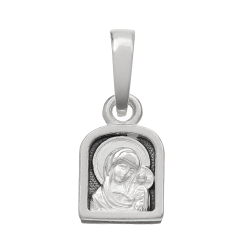 Образок из серебра/Чернение/С подвижным ухом/Казанская БМ