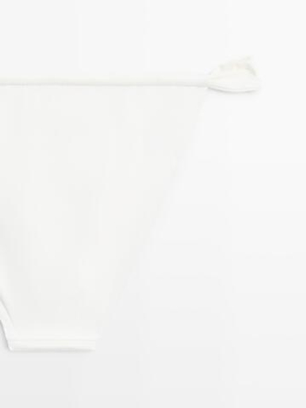 Massimo Dutti Плавки бикини со сборкой, белый