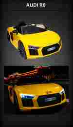 Детский электромобиль "AUDI R8" 6V, желтый
