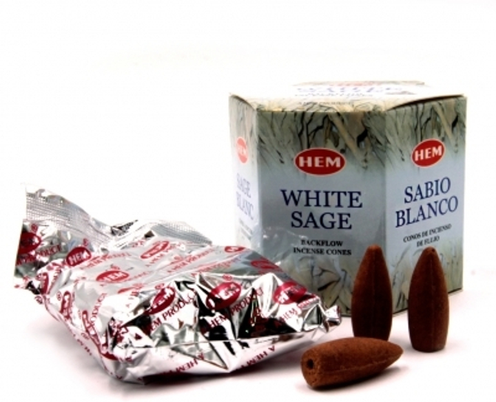 HEM White Sage Благовоние-конус Белый Шалфей, пуля (стелющиеся) 40 шт