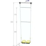 Качели двойные высотой 300 см, диаметр крепления на трубу 76 мм