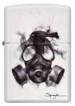 Зажигалка Zippo Spazuk с покрытием White Matte, латунь/сталь, белая, 38x13x57 мм