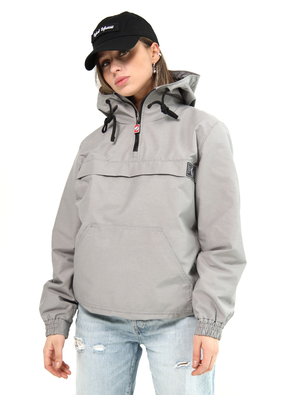 Анорак мужской без утеплителя серый Город Горький