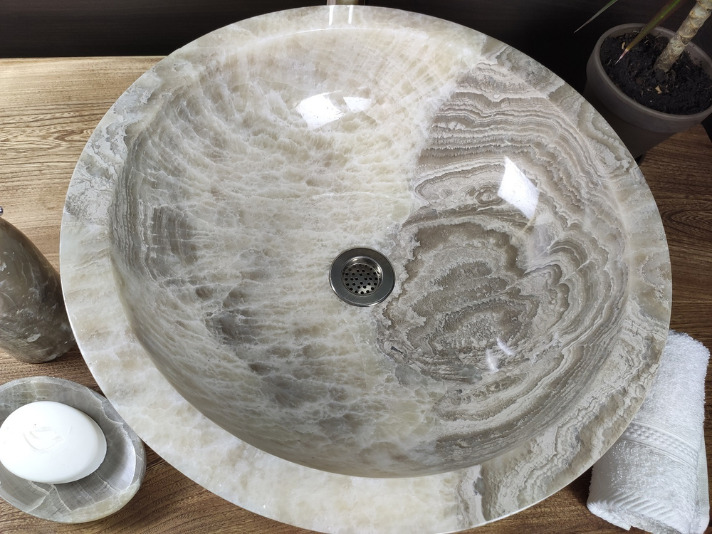 Раковина из оникса Drum Grey Medium DO-60201 45*45*15
