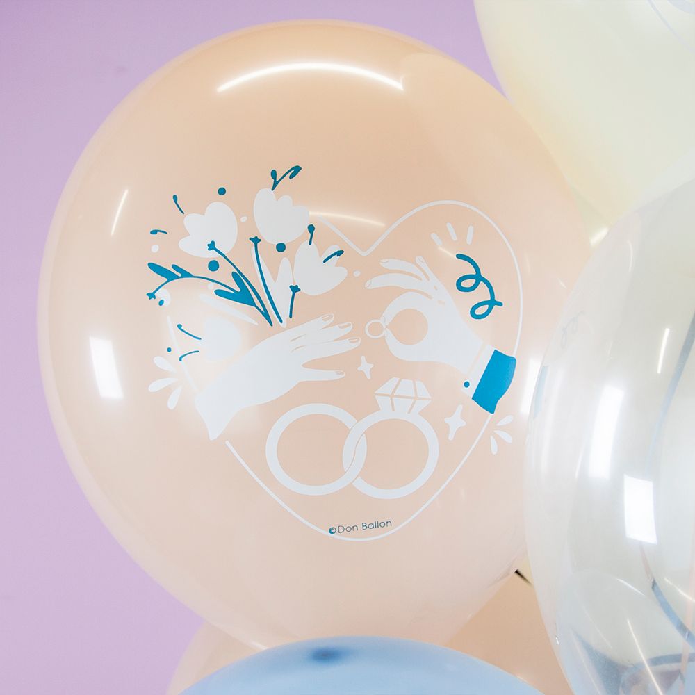 Воздушный шар (12''/30 см) Свадьба, Ассорти, кристалл, 1 ст, 25 шт.