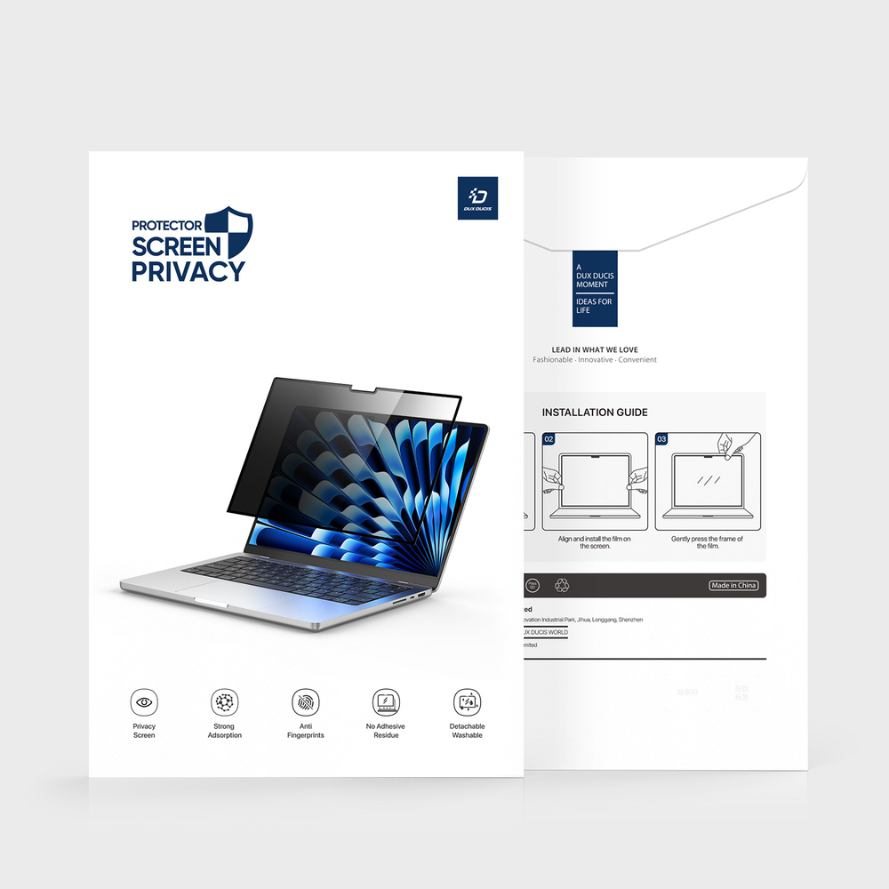 Защитная пленка анти-шпион для экрана ноутбука MacBook Pro 14 (2021, 2024 и 2025), серия Leno Series Privacy Film от Dux Ducis