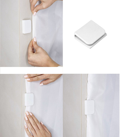 Держатель-фиксатор для занавесок ванной белый