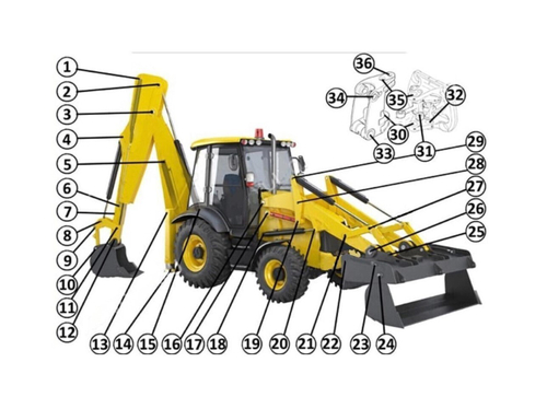 Пальцы втулки JCB 3CX 4CX на экскаватор погрузчик на заднюю стрелу 2
