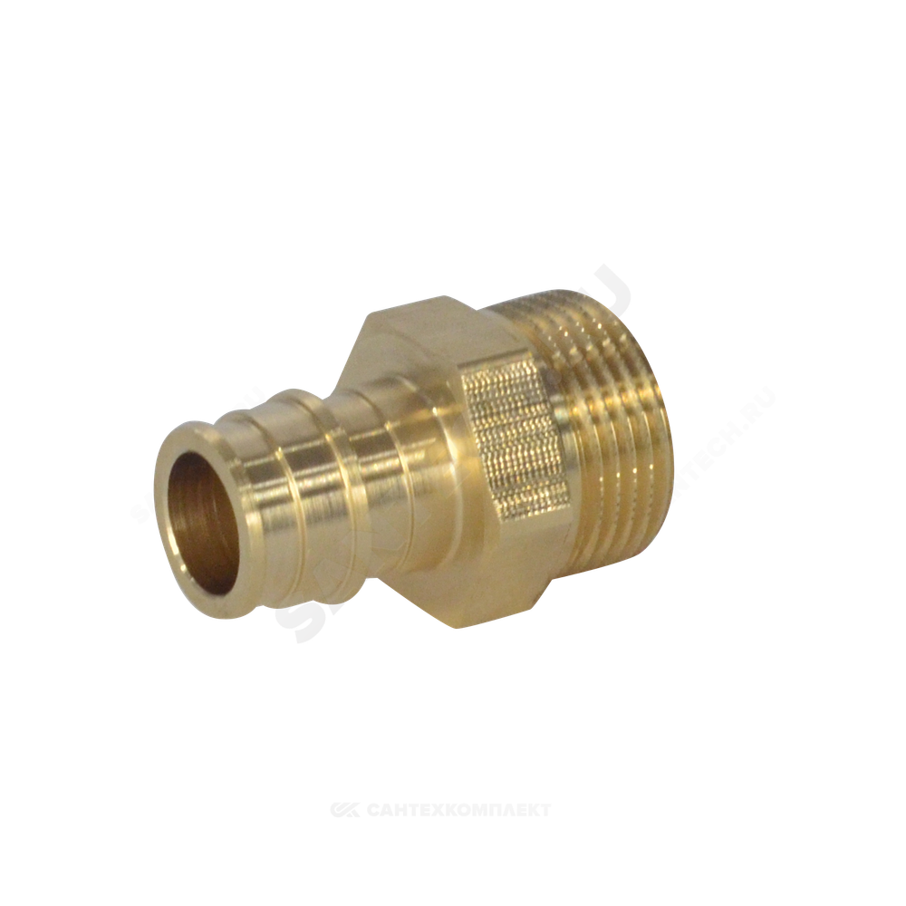 Муфта для PE-X труб радиальная латунь Дн 16х1/2" НР РОС
