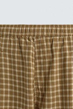 ZARA БРЮКИ BALLOON FIT С ЗАЩИПАМИ, СВЕТЛО-БЕЖЕВЫЙ