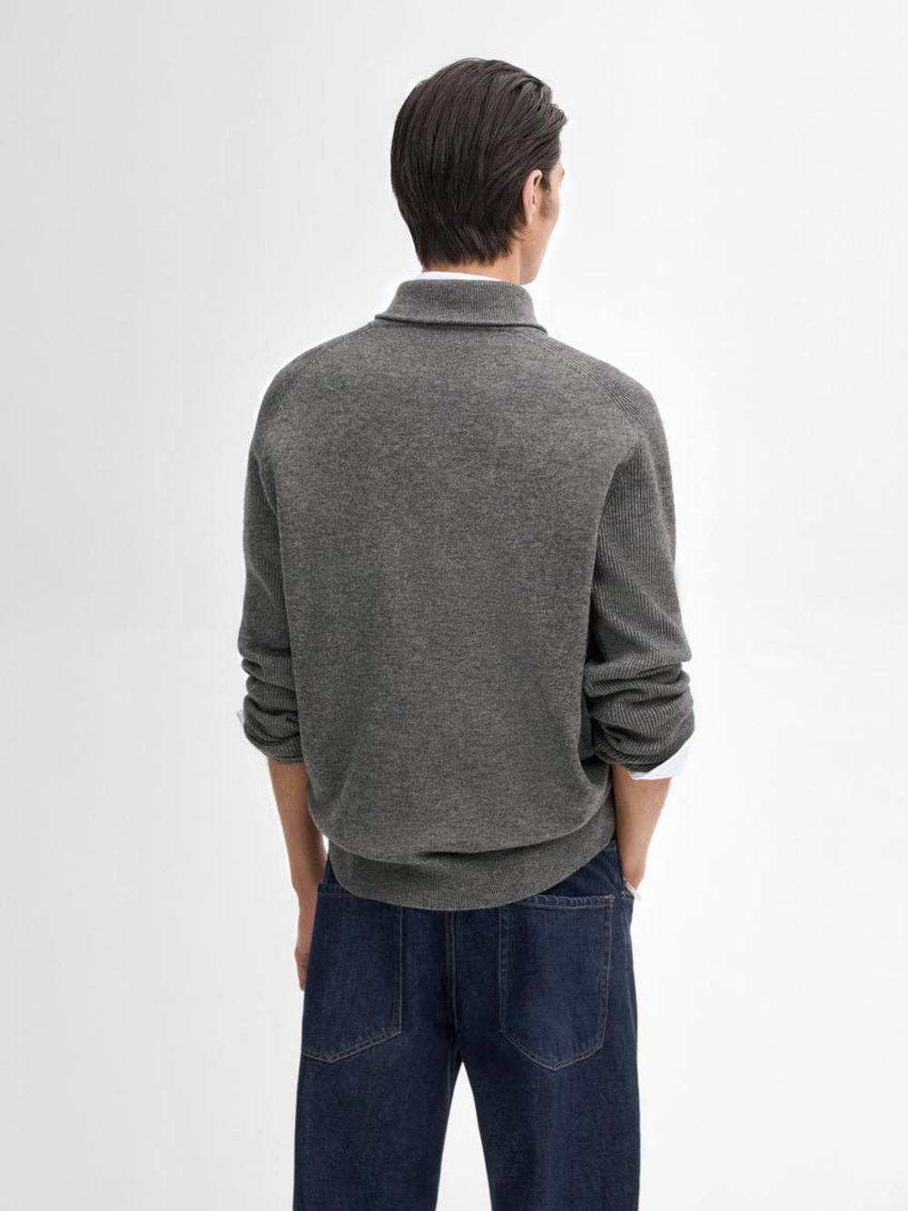 Massimo Dutti Свитер из смесовой шерсти, серый