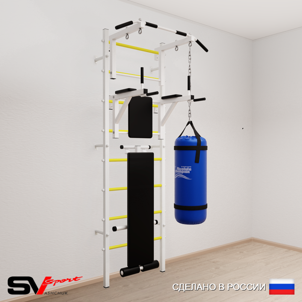 Шведская стенка Sv Sport 5053 (Турник стандарт/Брусья/Скамья/Цепь/Мешок 30кг)