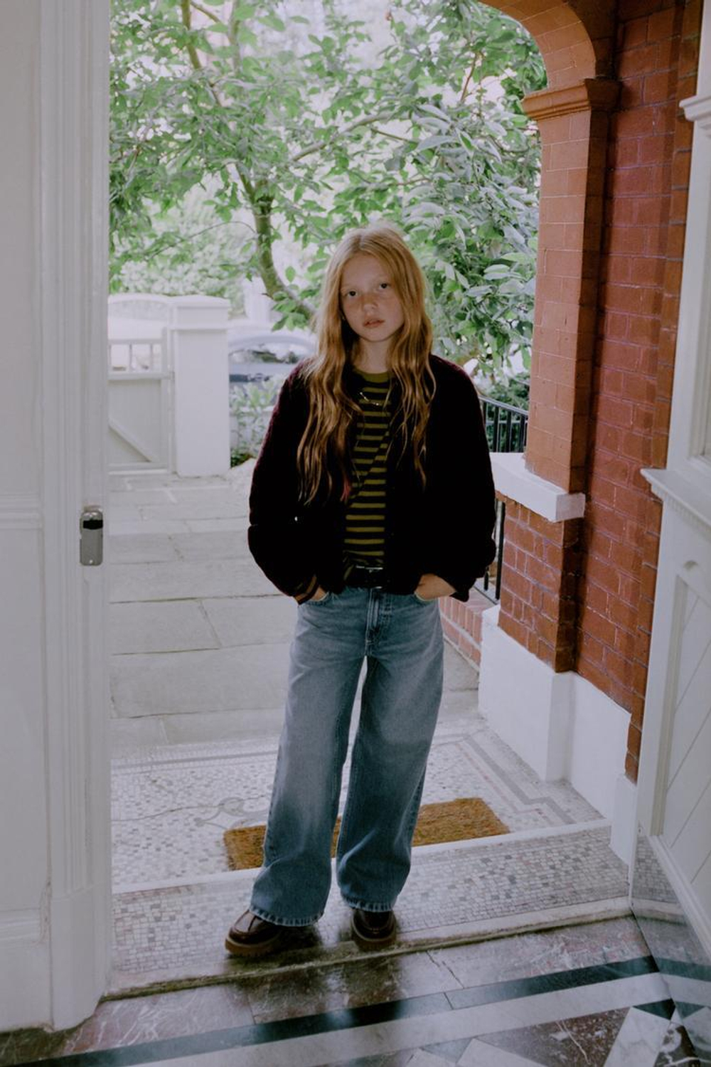 ZARA КАРДИГАН С УЗОРОМ «КОСЫ», БУРГУНДИ