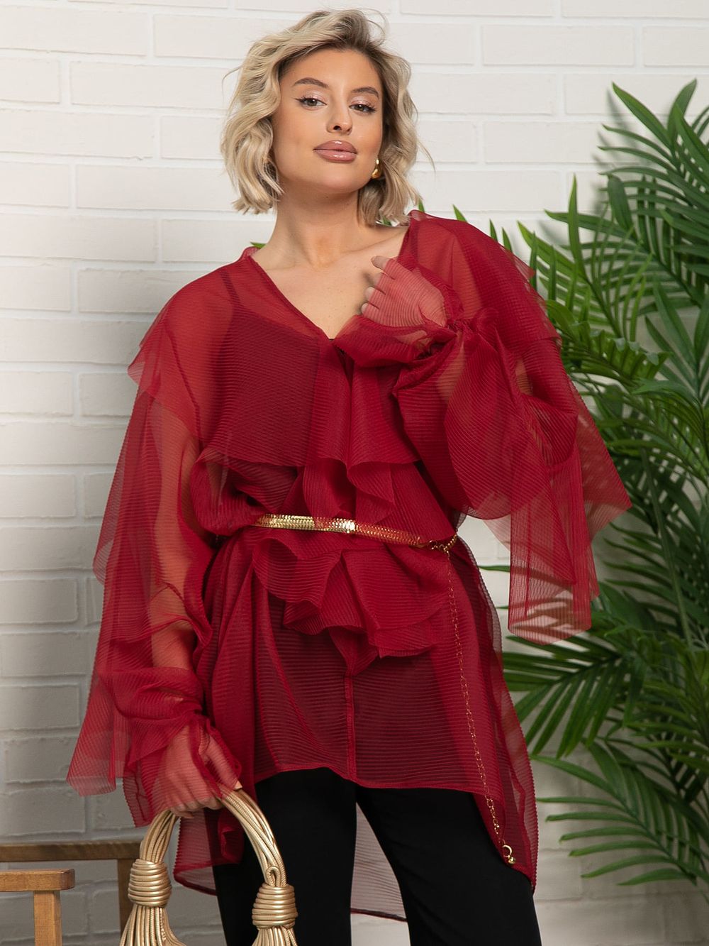 Блуза Диантус (красная) Б15547-39М LT Collection