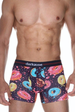 Мужские трусы-боксеры с принтом в виде глазированных пончиков (Размер: M) (Цвет: фиолетовый)