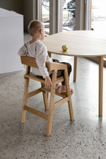 Растущий стул: натуральный дуб, дубовое сиденье