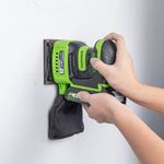 Плоская шлифмашина акк. Greenworks G24SS14, 24V, 115x140мм, 5500 об/мин, ампл. 1,6 мм,1х2Ач,ЗУ,кор (3100507CUA)