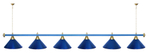 Лампа STARTBILLIARDS 6 пл. (плафоны зеленые,штанга зеленая,фурнитура золото)