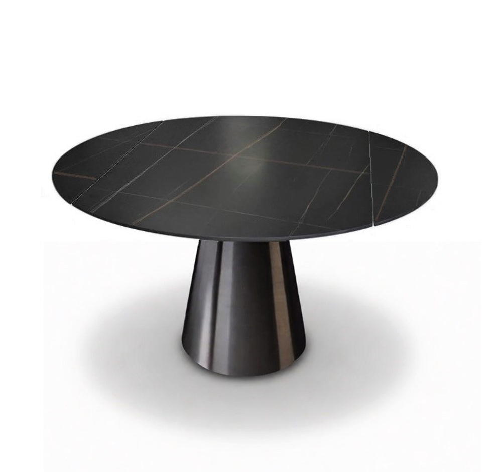 Стол обеденный раскладной круглый YODA Black