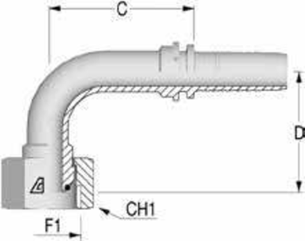 Фитинг DN 12 BSP (Г) 1/2 (90) ALFAGOMMA