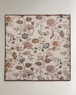 ZARA HOME САЛФЕТКИ С ЦВЕТОЧНЫМ ПРИНТОМ ( 2 ШТ.), СЕРО-КОРИЧНЕВЫЙ