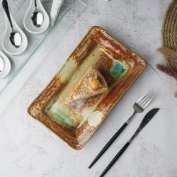 Блюдо прямоугольное 25*15 см h3,5 см Light Brown Spots Sea Wave Frutti di Mare P.L. [1]