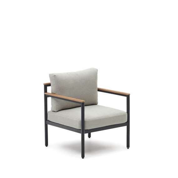 Комплект уличной мебели Aiguafreda из алюминия и акации, диван, 2 стула, столик