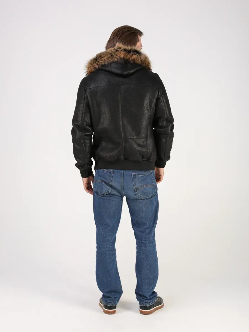 Дубленка натуральная куртка зимняя с капюшоном