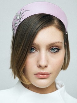 Кокошник S сиреневый с бабочками